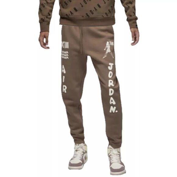 Nike Air Jordan Men's Matching Tracksuit Set Jump-man Sweatsuit Mocha Brown NWT - Picture 7 of 13